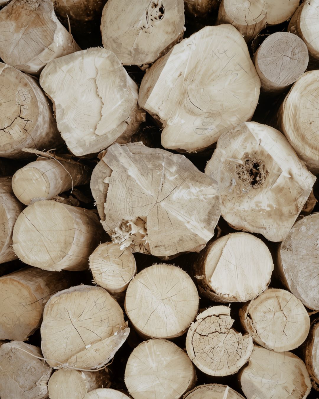 Stacked timber logs